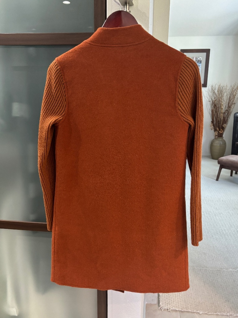 Kenneth Cole New York Double Face Wool Coat - Burnt Orange Size XSP - Picture 8 of 14